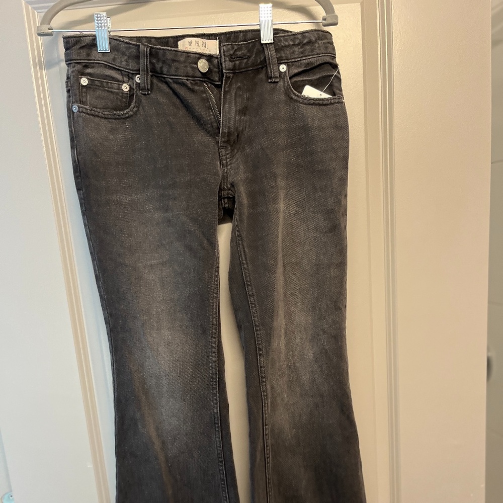 Free people black distressed frayed jeans